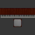 Classic Bell & Howell Dark Wooden Upright Piano with White Cushioned Stool and Elegant Design