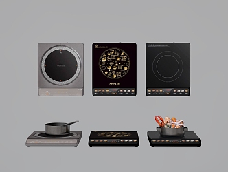 Modern induction cooker electric furnace 3d model