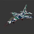 Modern Fighter Jet With Blue Green Camouflage Pattern Sleek Design And Aerodynamic Shape