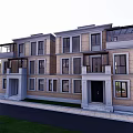 Modern Detached Villa Exterior With Two Story Design Large Windows And Balconies