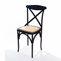 Leisure Chair with Black Frame and Cross Back Design and Beige Cushion for Comfortable Seating
