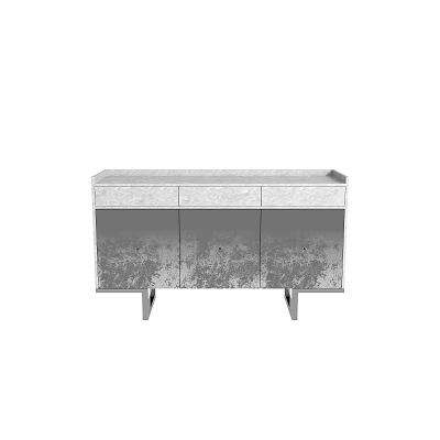 Modern Sideboard With Textured Cabinet Doors And Metallic Legs For Dining Area 3d model