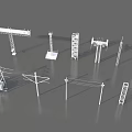 Various Electrical Power Equipment Including Utility Poles Towers And Transformers