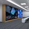 modern monitoring room 3d model