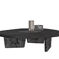 Modern Black Coffee Table With Unique Base And Decorative Accessories 3d model
