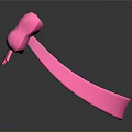 Adorable Cat Wearing Pink Bow Hairband On Black Background Surface