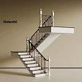 Modern Staircase Design With White Handrails And Dark Balusters In Minimalist Interior