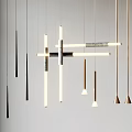Modern Chandelier with Linear Metallic Rods and Various Hanging Lengths for Contemporary Interior Spaces