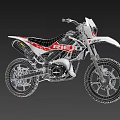 White and Red FSTA Off Road Motorcycle With Wide Tires And Headlight