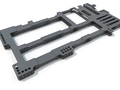 Industrial Equipment Metal Frame Structural Components With Multiple Holes And Mechanical Support 3d model