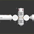 Space Station Equipment Structure With Connected Modules And Solar Panels