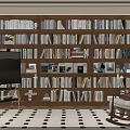 Cozy Wooden Bookshelf Filled With Books And Decorative Items In Reading Space