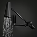 Modern Black Shower Head With Strong Water Flow And Sleek Wall Mounted Design