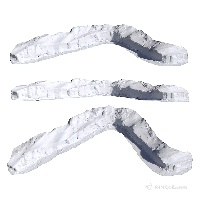 White Decorative Rock Shaped Garden Ornaments For Landscape Design And Decoration 3d model 