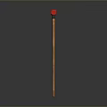 Red Head Hammer With Wooden Handle Clear Display On Gray Background