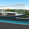 Outdoor Pergola Space For Yoga Practice With Central Tree And Wooden Deck