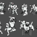 Modern Robot Wali Eve Vintage Old-fashioned Robot Combination Robot Wali Animation Movie Robot Ornaments 3d model