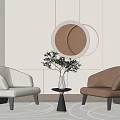 Modern leisure sofa combination single chair 3d model