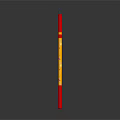 Long Red Candle With Yellow And Colorful Decorative Stripes For Home Use