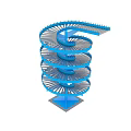 Blue Multi layer Spiral Structure With Stable Base And Metallic Finish 3d model