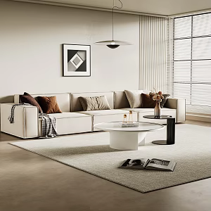 Modern sofa coffee table combination 3d model