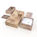 Handcrafted Wooden Storage Boxes With Decorative Patterns For Home Organization