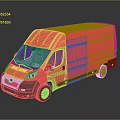 minibus minivan driverless bus school bus van box car 3d model