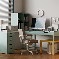 Modern Desk and Chair Multi-functional Study Desk and Chair 3d model