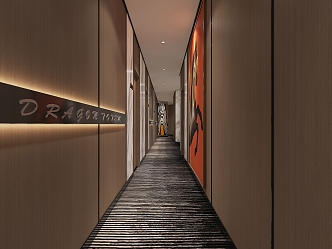 Hotel aisle 3d model