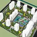 Residential Landscape Design With Green Spaces Walking Paths And Water Features