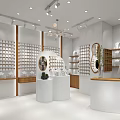 Elegant Accessories Store Interior With Wooden Display Shelves White Counter And Pendant Lights