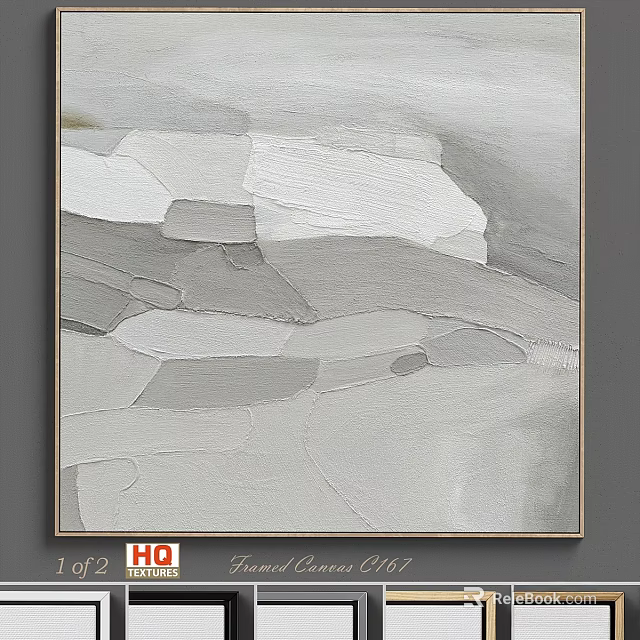 Modern Picture Frame With Abstract Gray Tones Artwork And Sleek Contemporary Design 3d model 