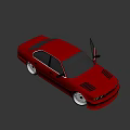 Red Classic Car With Open Doors And Detailed Alloy Wheels Design