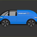 Blue Walmart Delivery Van Showcasing Modern Design Transparent Roof And Sleek Exterior
