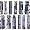 Sci-fi Pillar Column Sci-fi Parts Components Sci-fi Building Pillar Components Future Spaceship Components Parts Pillar Cyberpunk Pillar Parts 3d model