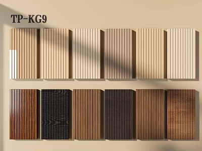 TP KG9 Wooden Slat Panels With Various Colors And Natural Wood Textures 3d model