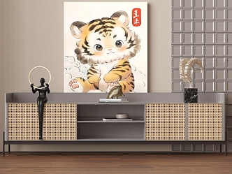 Nordic TV Cabinet Decorative Painting 3d model