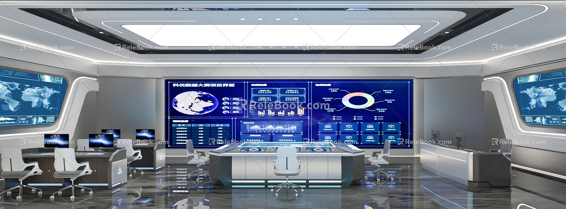 Modern Monitoring Room Taicheng Investment Building 3d model