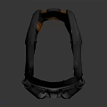 Futuristic Metallic Helmet With Red Glowing Eyes And Detailed SciFi Design