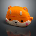 Cute Orange Fox Like Plush Toy With White Face Black Eyes Pink Cheeks And Tail