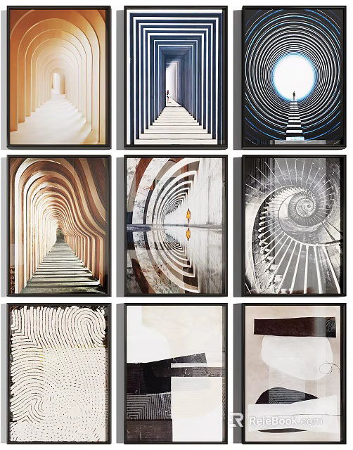 Modern Abstract Architectural Art Featuring Geometric Patterns And Spiral Structures 3d model