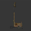 Mobile Lighting Tower with Multiple LED Lamps Stable Base Adjustable Height for Construction Site Operations