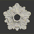 Leaf Shaped White Ceramic Decorative Ornament With Gold Accents And Botanical Inspired Design