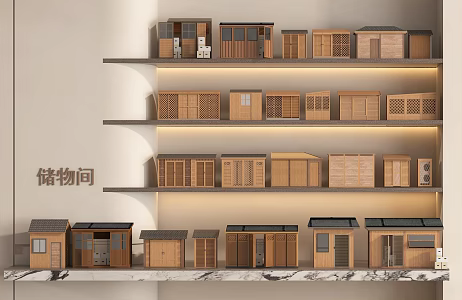 Modern Courtyard Equipment Room Utility Room Air Conditioning Outside Machine Room Outdoor Storage Room Wooden House Anticorrosive Wooden Tool Room 3d model
