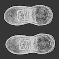 Gray High Top Athletic Shoes With Red Laces And Red White Stripes On Red Soles