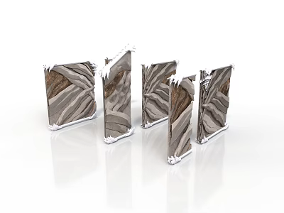 Architectural Structures Textured With Wood Grain And Gray Stripes White Edges For Modern Design 3d model