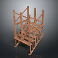 Building Construction Scaffolding Wooden Structure With Multi Level Support Frames