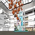 Modern Atrium Shopping Mall Atrium Shopping Mall Lobby Shopping Mall Escalator Sightseeing Elevator Atrium View 3d model