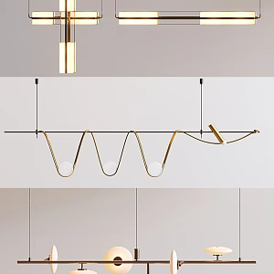 Art chandelier combination restaurant chandelier hall chandelier study chandelier 3d model