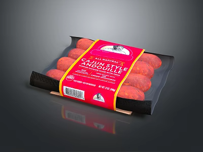 Premium Authentic Spanish Smoky Chorizo Sausages Packaged In Tray With Red Label 3d model
